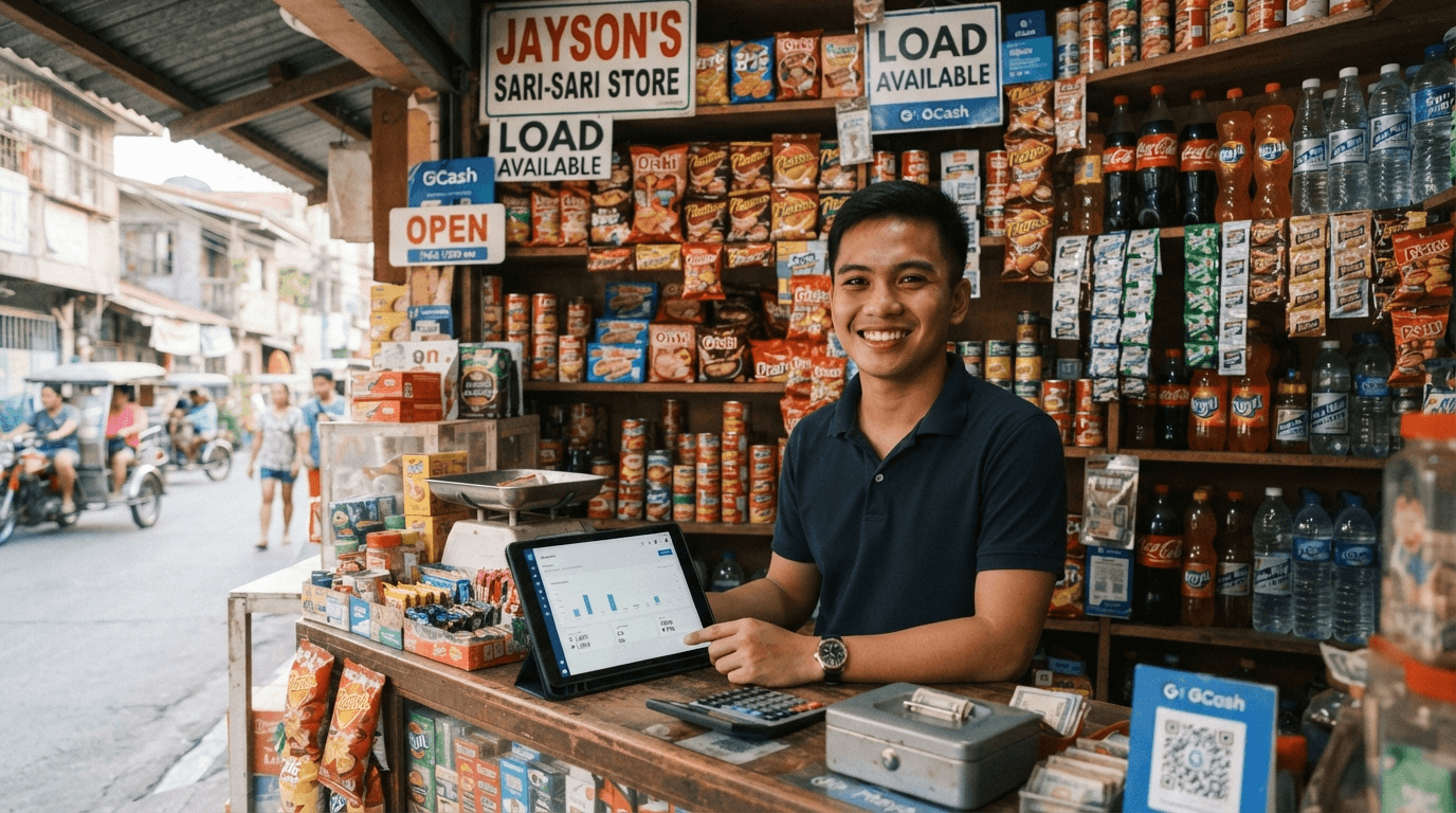 Jayson's Sari-Sari Store with tablet POS in Tondo, Manila